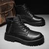 Platform Men Casual Boots Male Shoes Genuine Leather Male Comfortable Ankle Boots Fashion Men's Outdoor High Top Shoes