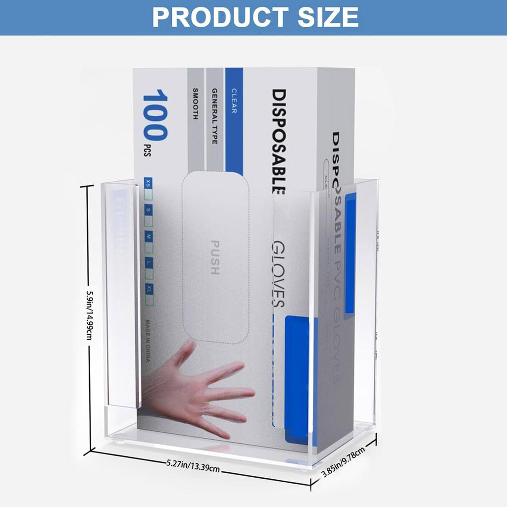 Wall Mounted Glove Holder Rack Space Saving Transparent Gloves Organizer Easy To Install Disposable Gloves Dispenser
