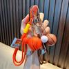 Спортивный брелок-подвеска с плетеным шнуром, металлическим карабином, мини-баскетбольным мячом, клюшками для гольфа, брелок для ключей, аксессуар-вешалка для сумки