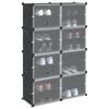 Cube Shelving System with 8 Cubes and Doors Black PP