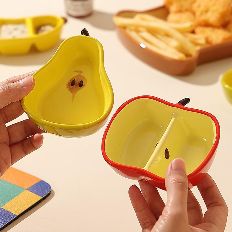 Креативная фарфоровая тарелка в корейском стиле, милая форма фрукта, керамическая домашняя посуда, блюдца для соуса/приправ для барбекю/хот-пота