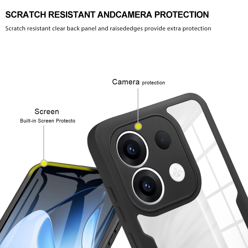 Для Oppo Reno13 5G (Глобальный) Чехол Акрил + ТПУ Прозрачный Чехол для Телефона с PET-пленкой для Экрана