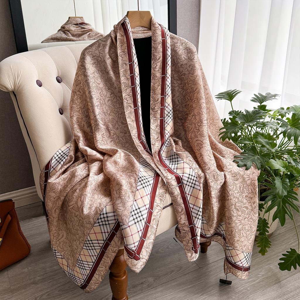 Luxury Brand Scarf Spring Summer Women Beach Sunscreen Fashion Party Shawl China Quality Silk Lady Popular Print Scarves Hijab