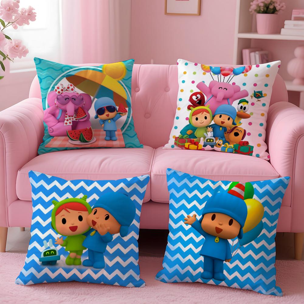 Мультяшная Милая Наволочка P-Pocoyo Плюшевая Ткань Мягкая Двусторонняя Печать Диван Теплая Зима Дом Подарок Наволочка