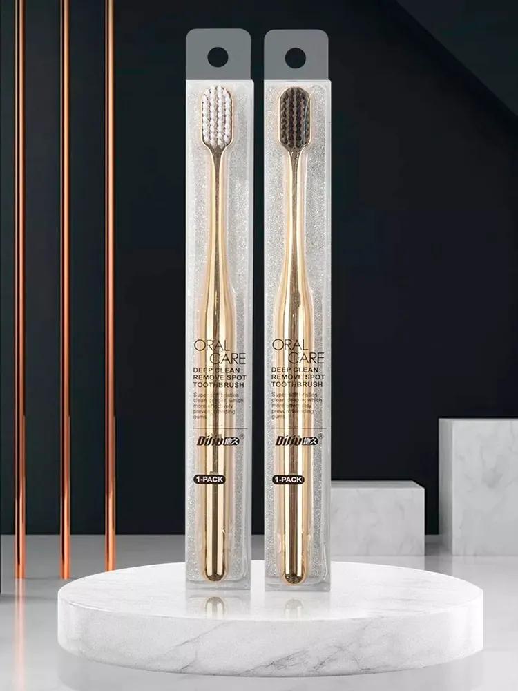 Toothbrushes set medium stiffness gold 2 pcs