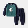 WAPYPY 2025 Boys' Cartoon Sweatshirt and Sweatpants Set - 2-Piece Kids' Outfit
