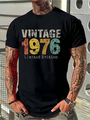 Мужская ретро-футболка, ограниченная серия 1976 года - 40-летний юбилей, дизайн в стиле 70-х