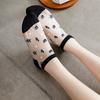 1 Pair Invisible Socks All Match Elastic Breathable Short Weaving Sole Cool Polyester Transparent Design Women Socks Shoes Accessories