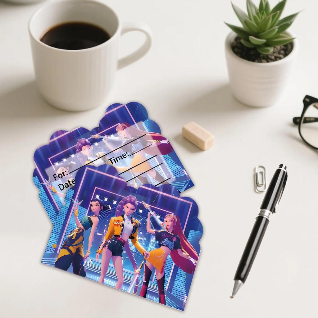 Demo Hunters Birthday Party Decoration Huntrix Kpop Background Flag Banner Decor DIY Party Tableware Set