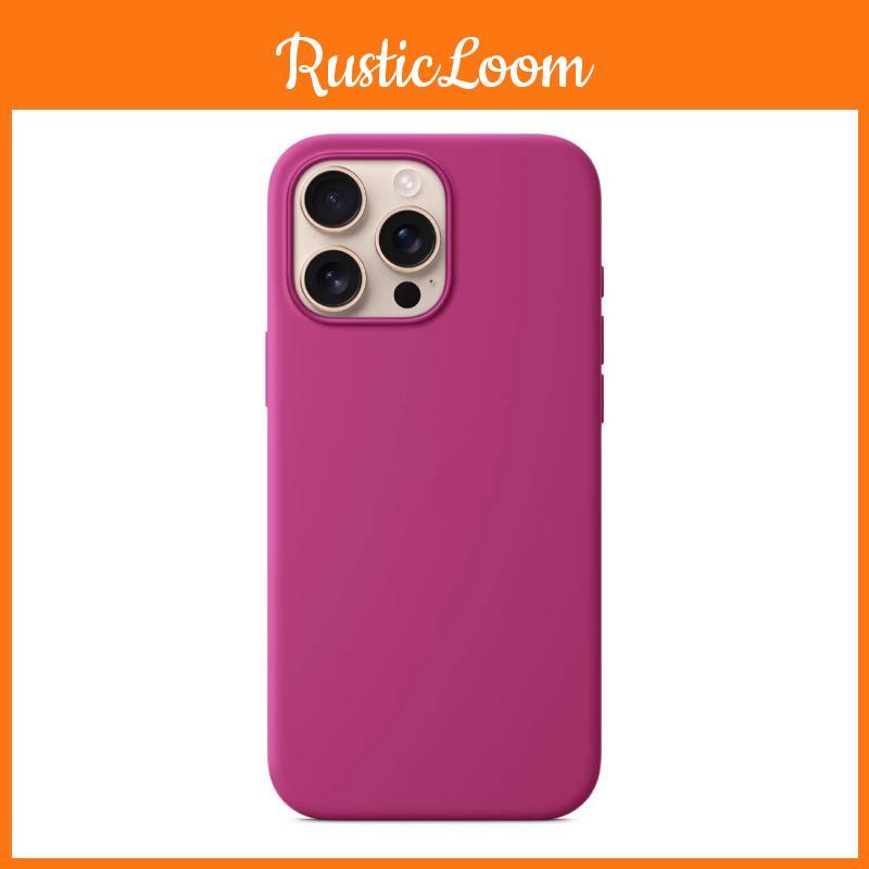 For Iphone16 Pro Solid Color Magnetic Silicone Phone Protective Case With Logo