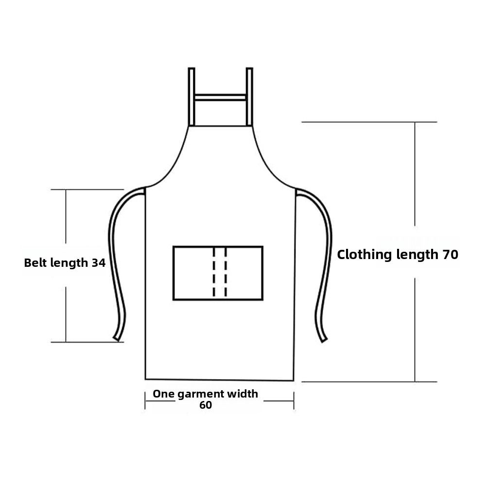 Stripe Design Cotton Apron Sleeveless Cooking Apron Two Front Pockets Women Apron Coffee House