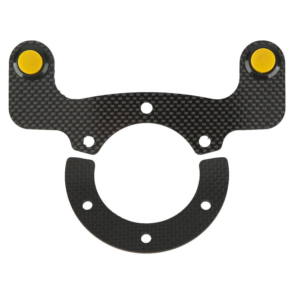 External Horn Button Kits Carbon Fiber 6 Bolts Steering Wheel Modified Button Universal Fit for Horns Lights Yellow