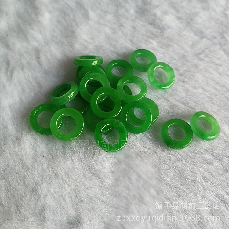 Green Jade Round Ring Loose Beads for DIY Jewelry Accessories