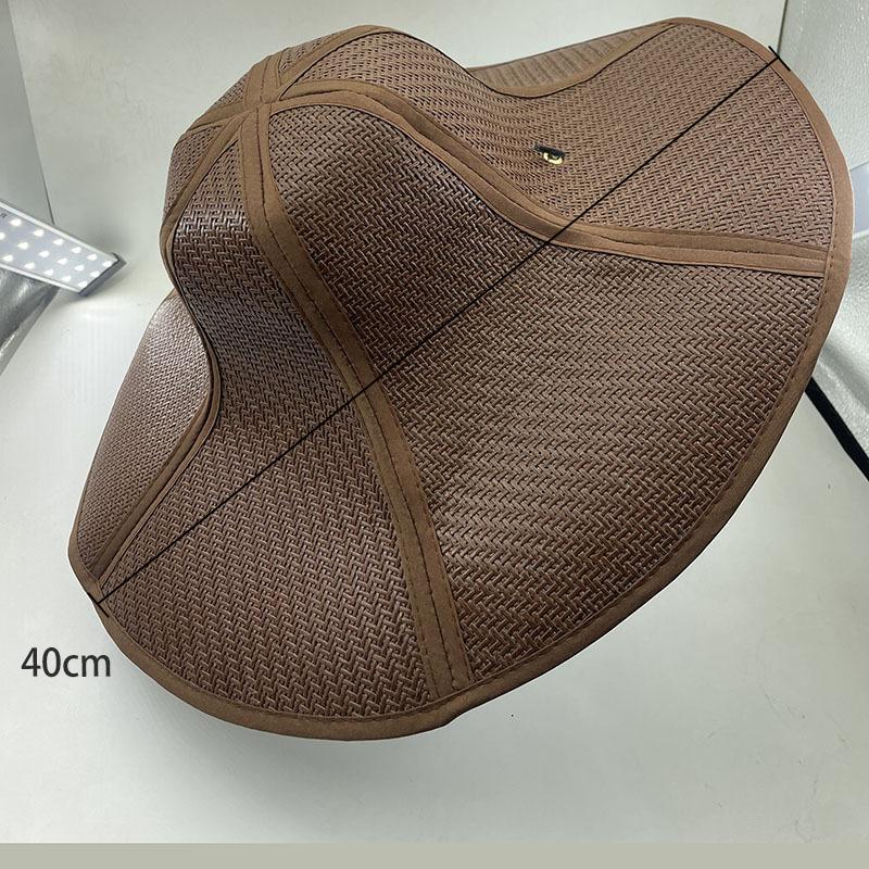 Foldable Straw Hat Practical Sun Protection Farming Beach Hat Large Eaves Fan Cap Hexagonal Hat Fan Cap