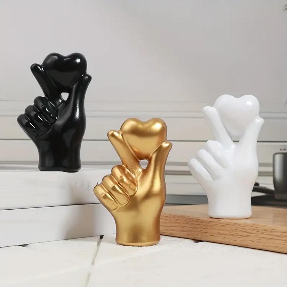 Cute Romantic Love Gesture Shaped Statue Nordic Wine TV Cabinet Home Decor Sculpture Desk Art Crafts Ornament Figurine Toy Prop