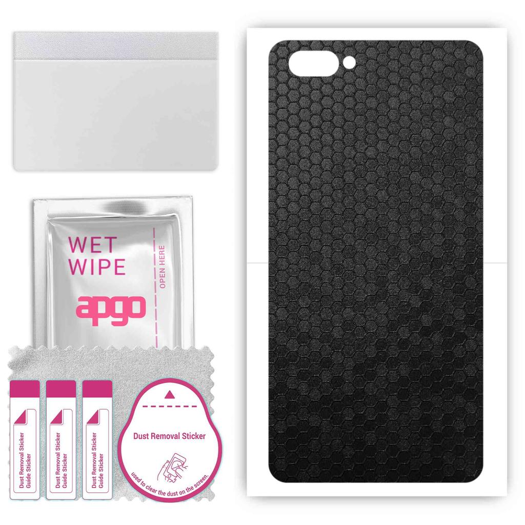 apgo Protective Skin Sticker for the Back Compatible with Doogee X20, Wrap Film, Foil, Vinyl - Pattern Black Honeycomb