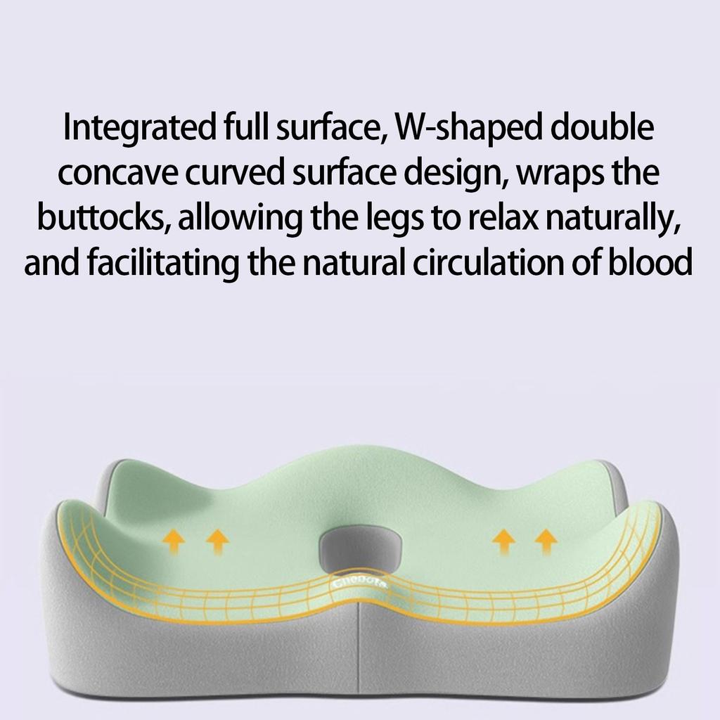 Ergonomic Office Seat Cushion with Ventilated Hollow Core Design for Back Pain Relief and Pressure Distribution