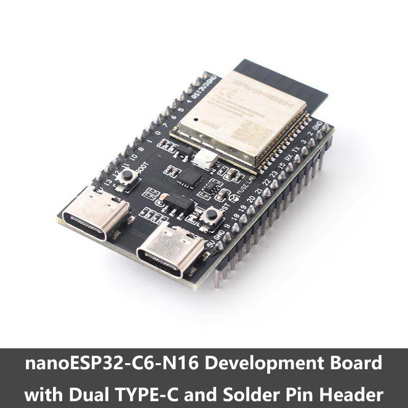 Nano ESP11-C6 WiFi Bluetooth Development Board 161MHz Dual Type-C USB Onboard USB To Serial Full GPIO For Arduino IoT DIY