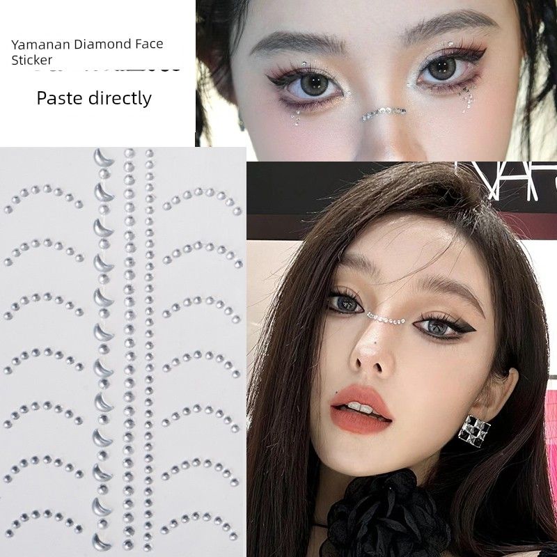 Music Festival Makeup Face Pasters Butterfly Ornament Star Moon Stick-on Crystals Concert Face Sticker Ornament Ornament Rhinestone Bright Diamond