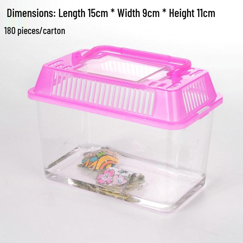 Children's Portable Transparent Pet Transport Box: Small to Large Fish/Turtle Tank