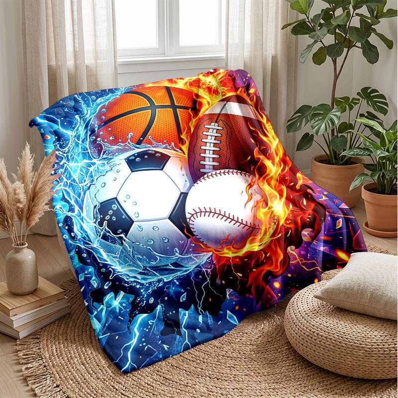 Sports Ball Fusion 1 Theme blanket Lightweight Warm Flannel Blanket Decorative Throw Blanket for Home Decoration