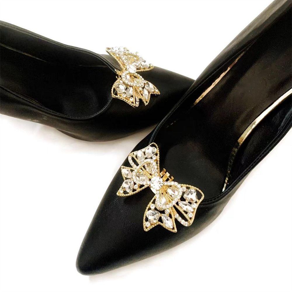 1 шт., зажимы для обуви с бантом, украшение для обуви невесты с кристаллами, роскошная пряжка с подвеской на высоком каблуке