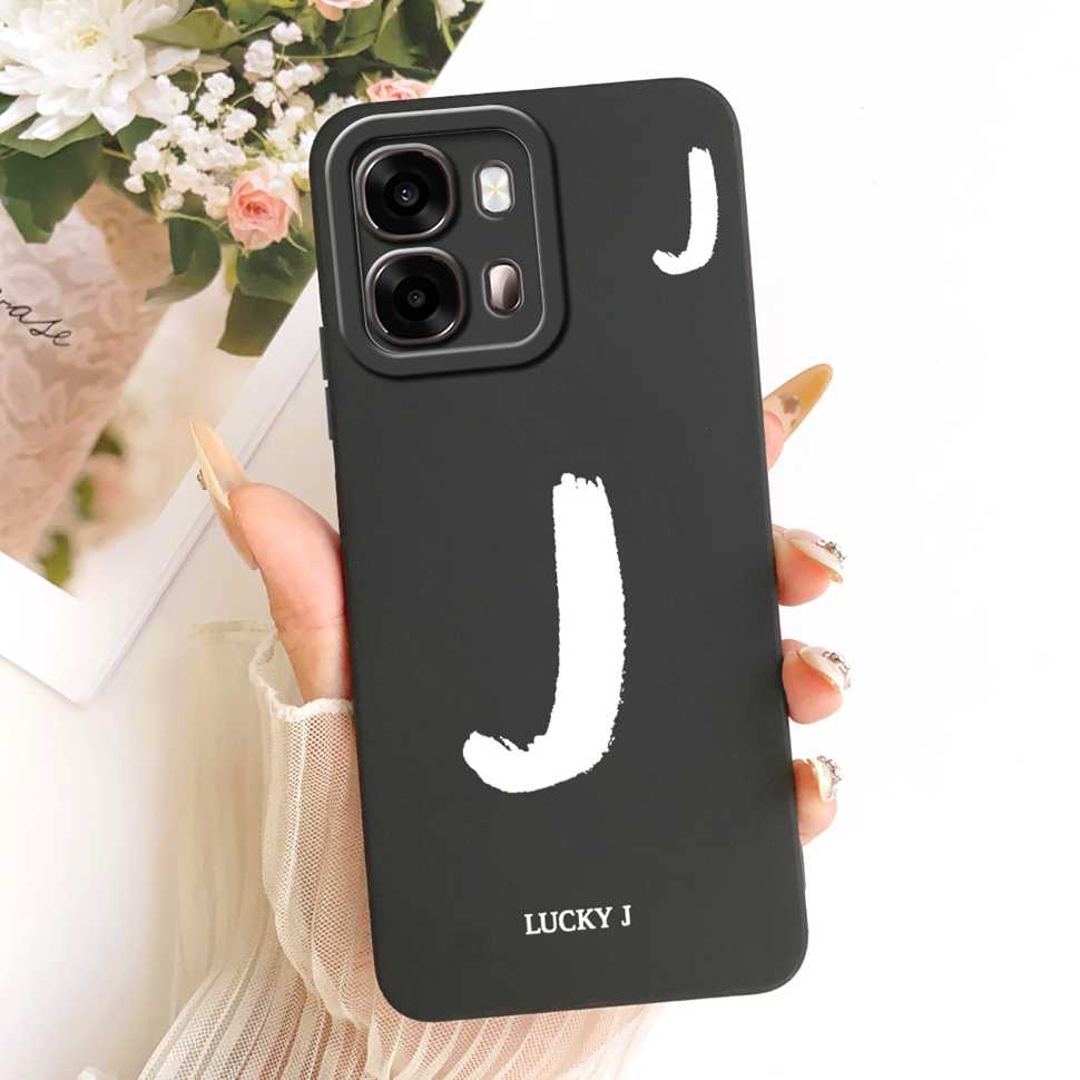For Oppo A6s 5G CPH2789 Case Fashion Lucky Letters A-Z Silicone Back Cover For Oppo A 6s A6S 5G 6.75" Phone Cases Bumper Fundas