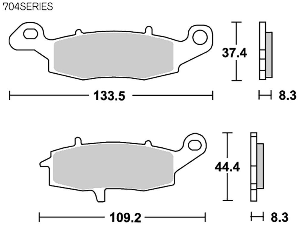 Kitaco 777-0704030 Тормозная колодка SBS 704LS Спеченный металл Задняя Специализированная колодка Bluebird M109R2, Blvd