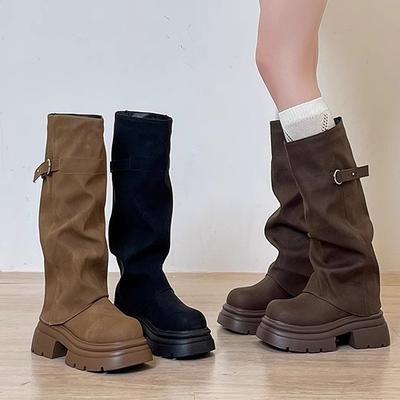 Ретро мода Maillard ботильоны женские 2025 осень и зима новые красивые маленькие на толстой подошве жареные уличные ботинки