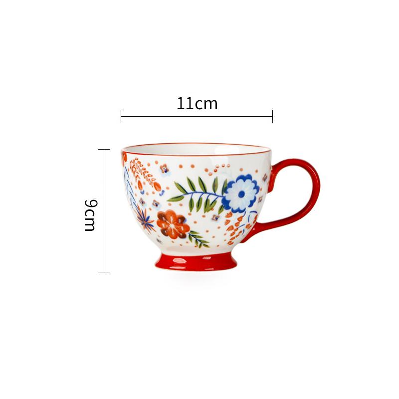 Американская керамическая кружка с креативным рисунком, расписанным вручную, чашка для завтрака, кофейная кружка, чашка для сока, чашка для молока, бытовая чашка для чая, чашка для воды