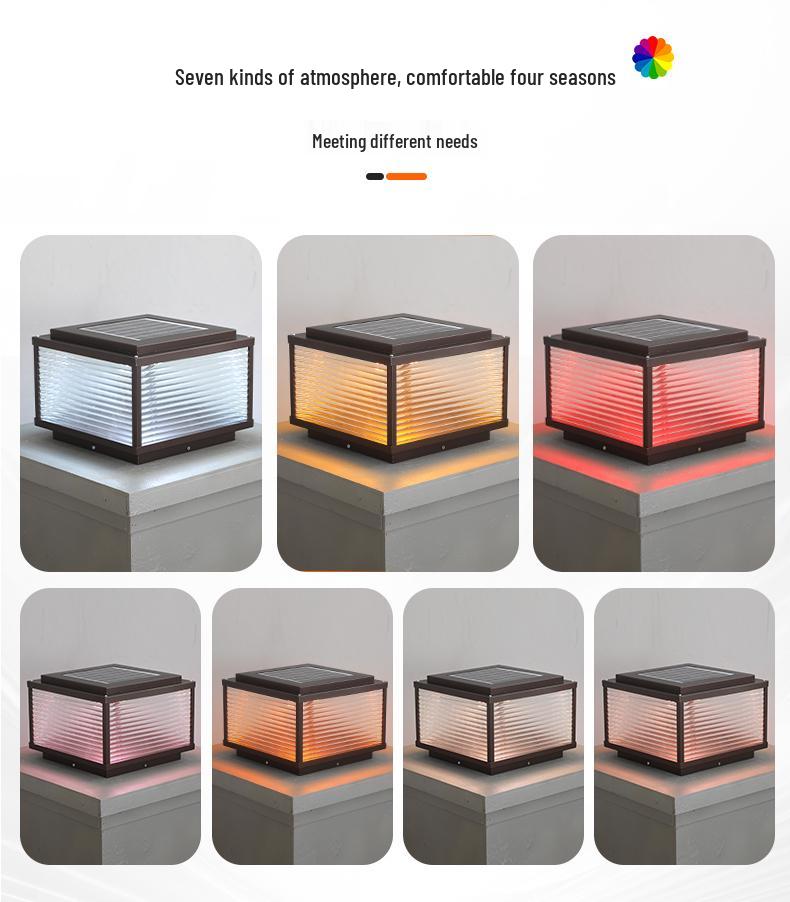 Солнечный уличный столбовой светильник для двора, сада, ограды виллы, входа ворот и дверного столба