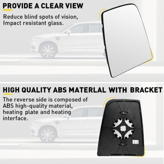 Heated Mirror Glass Upper Passenger Side For 2015- Ford Transit 150 250 350