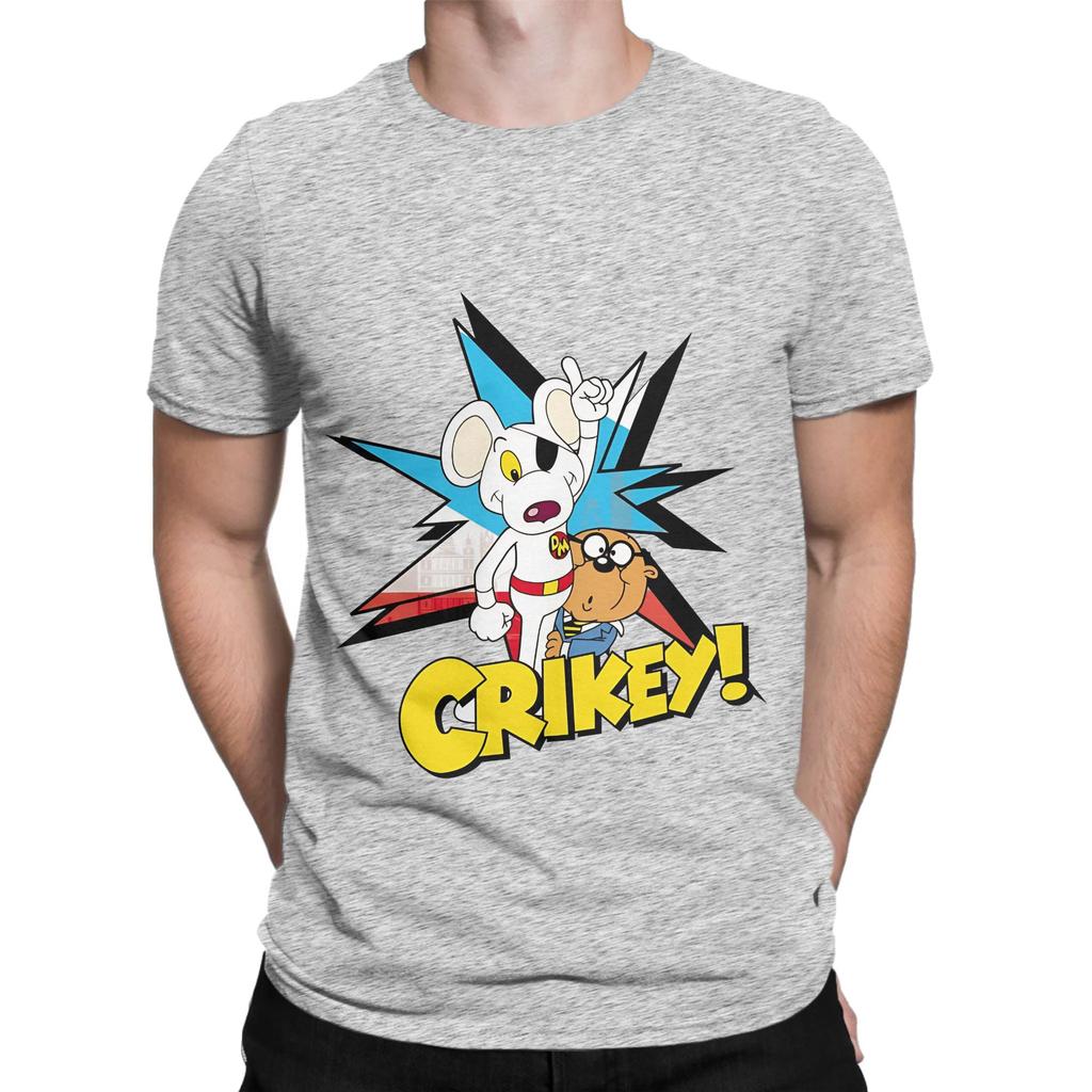 Dm Crikey Novelty Graphic 100 Cotton TShirt Danger Mouse Tops Tees For Unisex