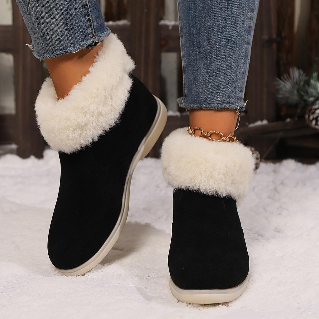 Winter Women's Plush Cotton Shoes Fashion Zipper Keep Warm Platform Shoes for Women Snow Boots Outdoor Casual Women's Ankle Boots
