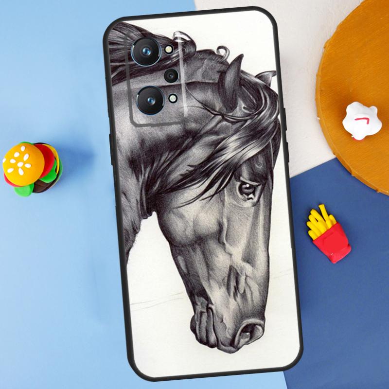 Чехол с рисунком лошади и пони для Realme 11 10 12 13 14 Pro Plus GT 5 6 6T GT7 Pro C61 C53 C51 C21Y C25S C55 C67 C75