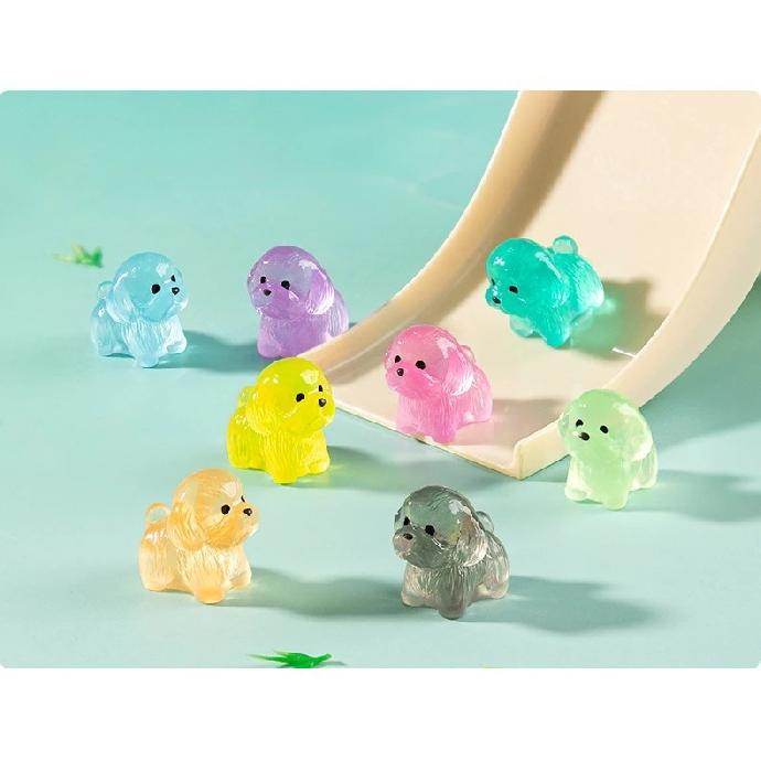 24/48pcs Mini Luminous Figures Puppy Miniature Decor Glow At Night Dog Dolls DIY Fairy Garden Landscape Ornament Accessories