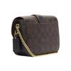 Coach Gemma 18 Классический принт Monogram Украшенный камнями Застежка-кнопка Сумка через плечо на цепочке из покрытого холста и гладкой кожи Маленькая CE623-IMOSN