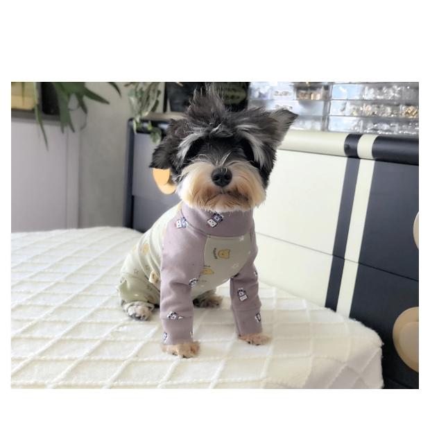 Spring Autumn Pure Cotton Puppy Rompers Clothing Retro Gray Green Print Wrap Belly Jumpsuits For Small Medium Dog Pet Clothes