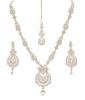 Touchstone Indian Bollywood Gorgeous Intricate Craftsmanship Sparkling Rhinestone Crystal Wedding Designer Jewelry Necklace Set Gold or Silver Tone No