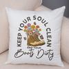Wild Spirit Skull Pillowcase Double Print Stay Weird Mushroom Cushion Cover Soft Plush Boots Soul Camera Pillowcase for Sofa