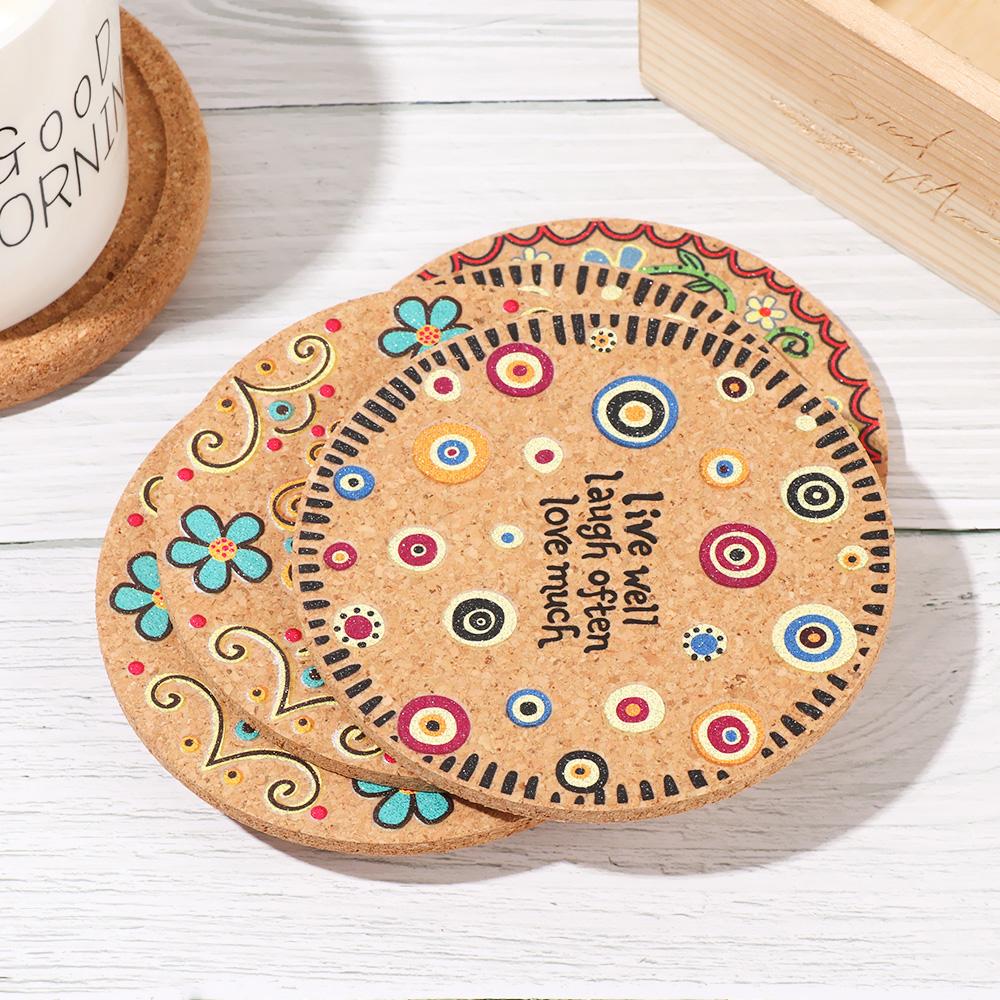 Tea Coasters Mug Holder Placemats Anti-hot Heat Pad Cork Coasters Heat Resistant Wooden Cup Mat