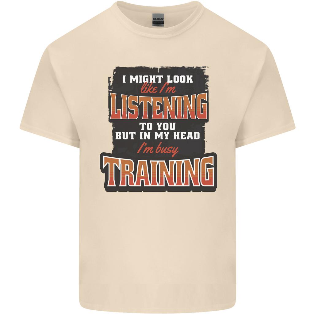 In My Head Im Busy Training Gym Bodybuilding Unisexs Light Cotton TShirt