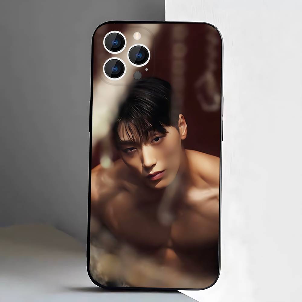 A-ATEEZ Kpop Чехол для телефона для iPhone 17,16,15,14,13,12,11,Pro,XS,Max,XR,Plus,E,SE4,Mini Черный Мягкий чехол