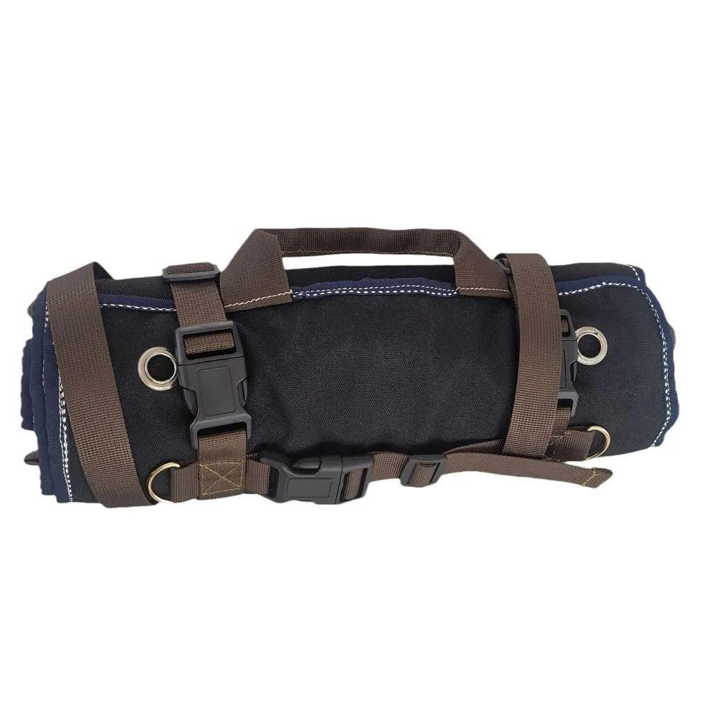 Waterproof Waxed Canvas Tool Roll Bag Roll Tool Roll Up Bag Durable 15-Pockets Roll Electrician