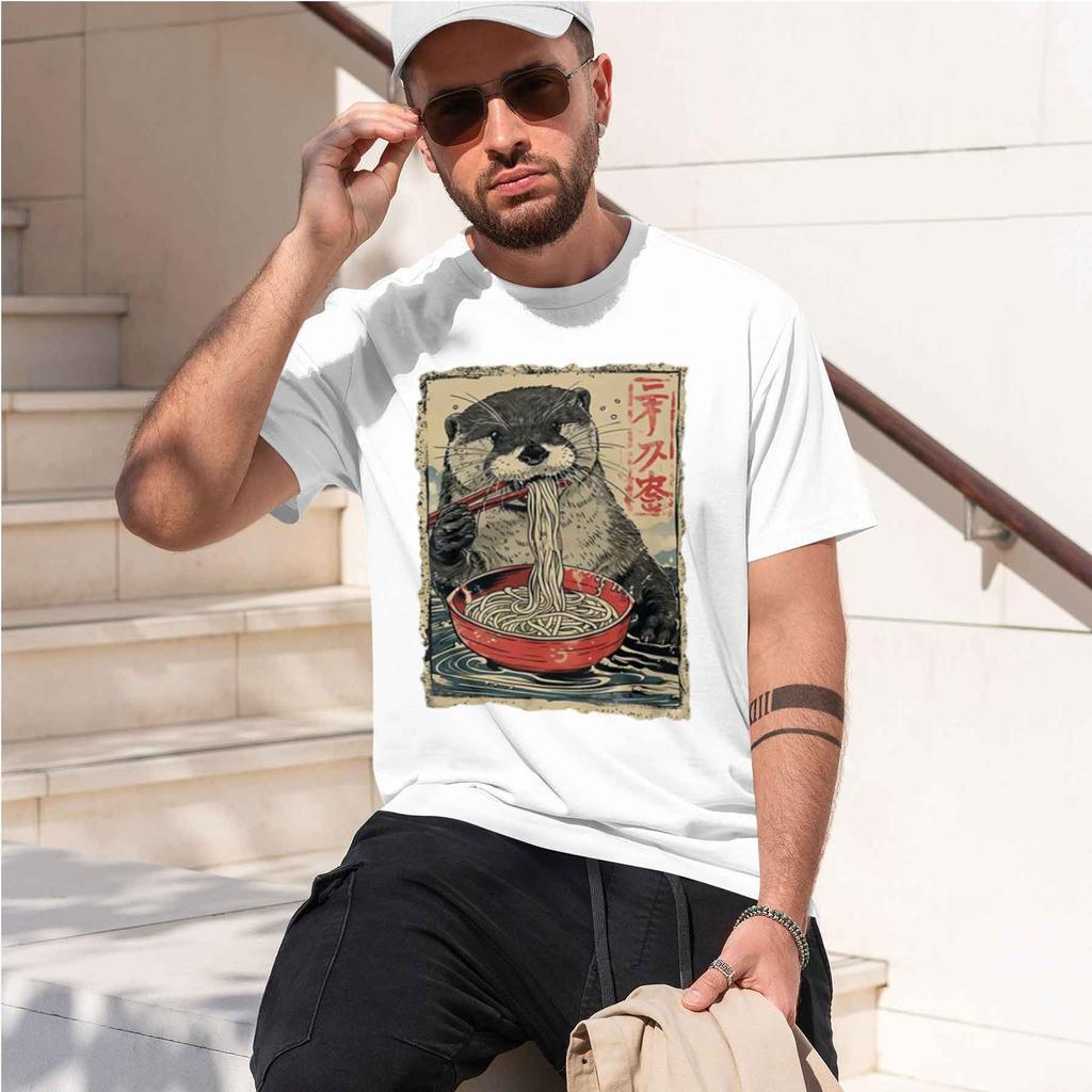 2026 New Modelfunny Otter Eating Raunisex Anime Graphic Tshirtsfashion Casual Tshirtshirt Summer Aesthetic Clothes Personali