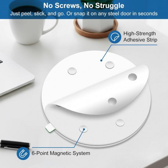 6-Sided Office Door Sign with Magnetic & Adhesive Backing - Rotating Privacy Indicator for Meeting, Do Not Disturb, Remote Work, Please Knock, Out of
