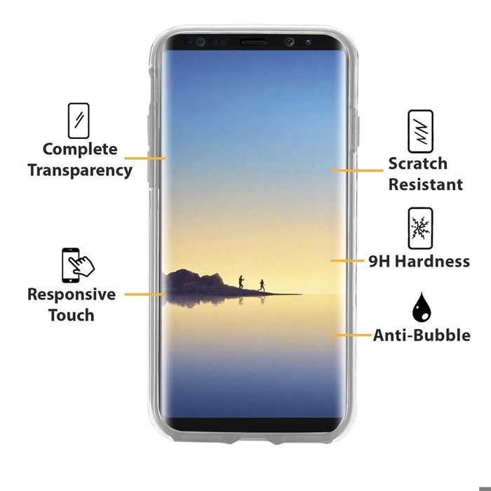 Coque - Efconnection - pour Samsung Galaxy Note8 - Silicone Transparent - Intégrale 360° - Protection Anti-choc