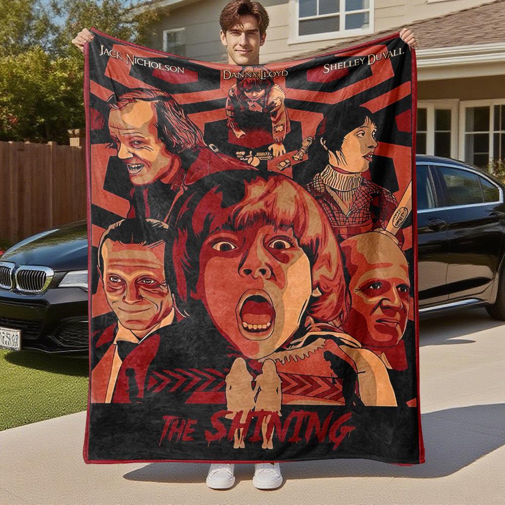 1pc shining jack nicholsonOutdoor Flannel Blanket Soft Plush Decor for Picnics, camping,Bedroom, Playroom, or Lunch Break, Perfect Gift