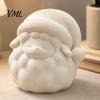 Cute Lamb Desktop Ornaments 3D Printed Good Night Sheep Figurine, Sleepy Statue with White Animal Figurines Santa Hat, DIY Paintable Decor Ornament