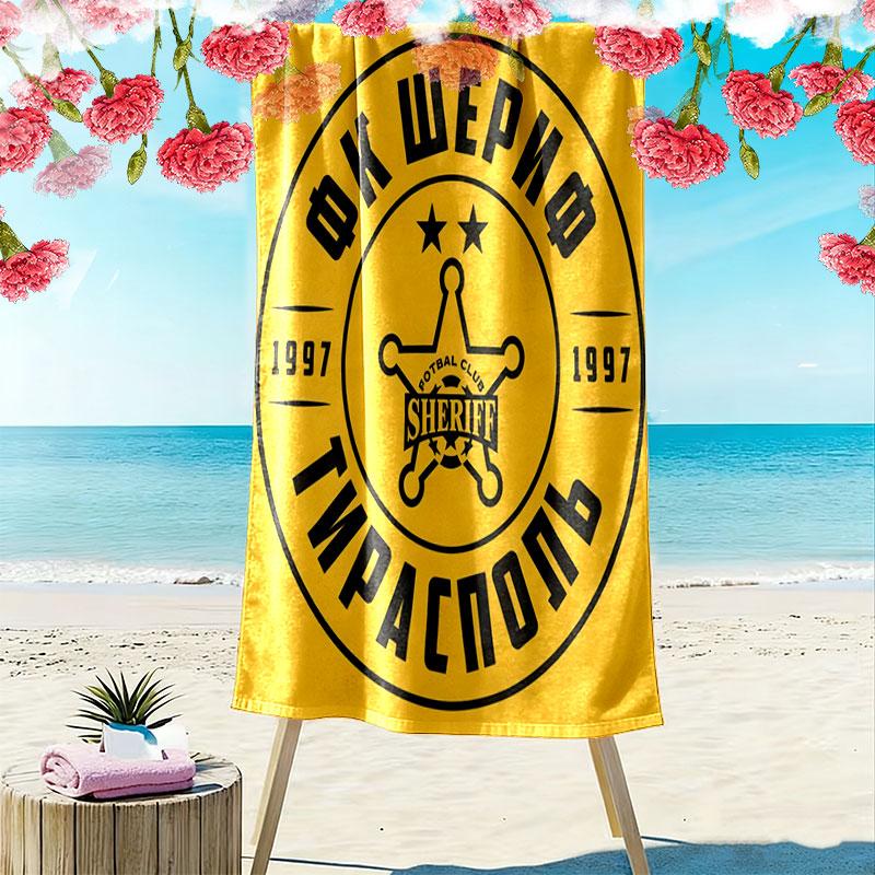 FC Sheriff Print Beach Towel, Large Soft Quick Dry Towel for Beach Camping Swimming
